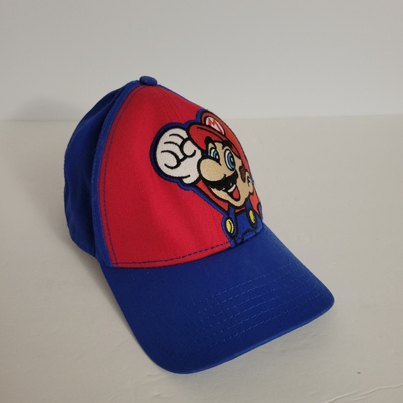 Super Mario Bros Adjustable Hat Embroidered Youth Children Red Blue Snapback Hat - Picture 2 of 5